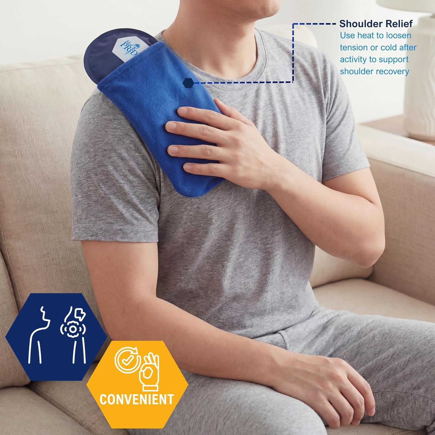 Reusable Hot & Cold Gel Pack with Adjustable Therapy Belt (2 Pack)