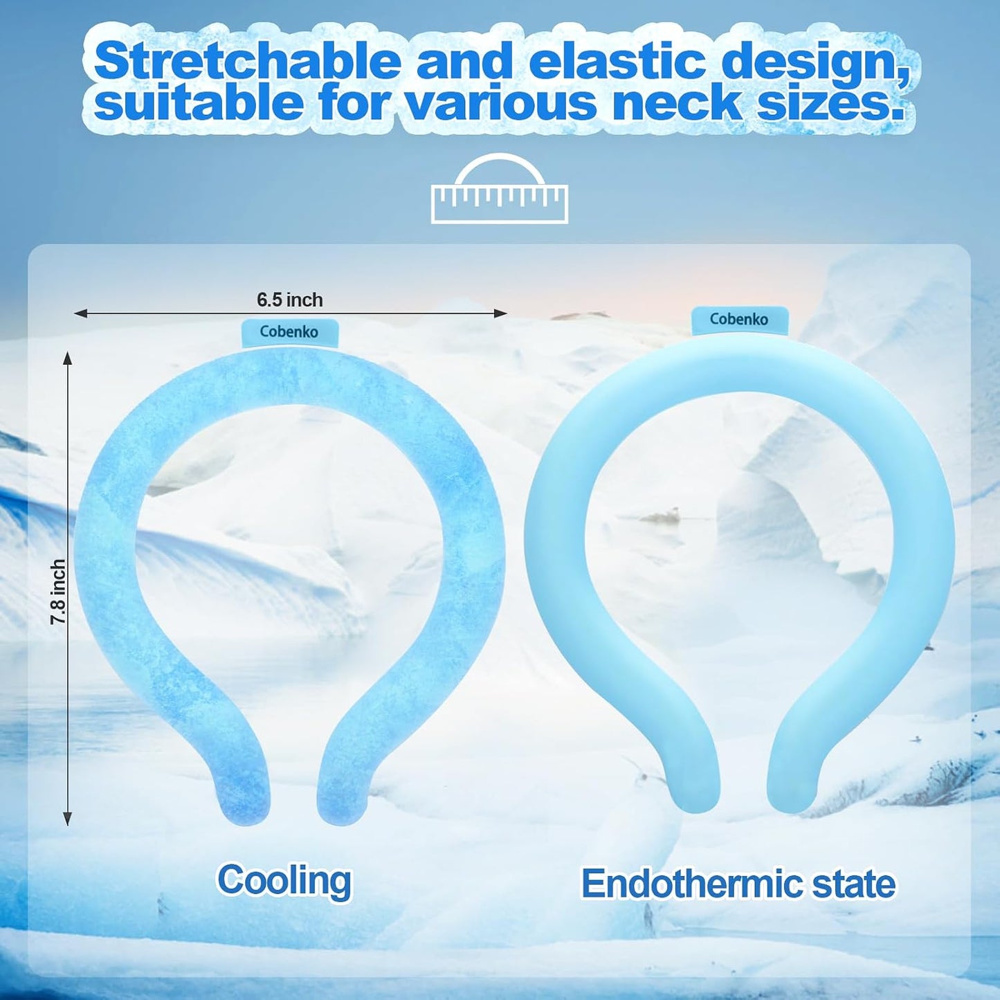 Neck Cooling Tube with Cold Insulated Bag,Reusable 18℃/64℉ Ice Neck Ring Wearable Body Cooler Products for Summer (Blue)