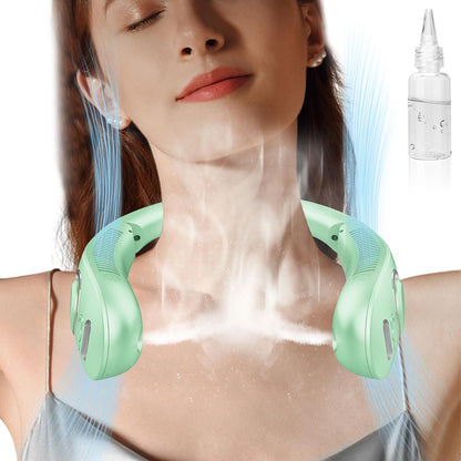 Portable Neck Fan with Mist – Rechargeable Bladeless Cooling Fan with LED Display