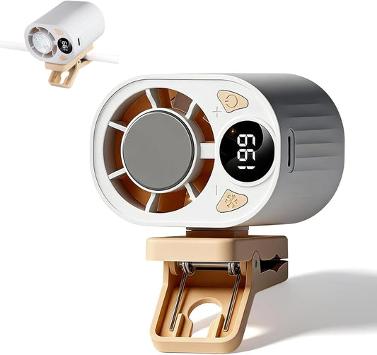 USB Rechargeable Clip-On Car Fan – Portable Bladeless Cooling Fan