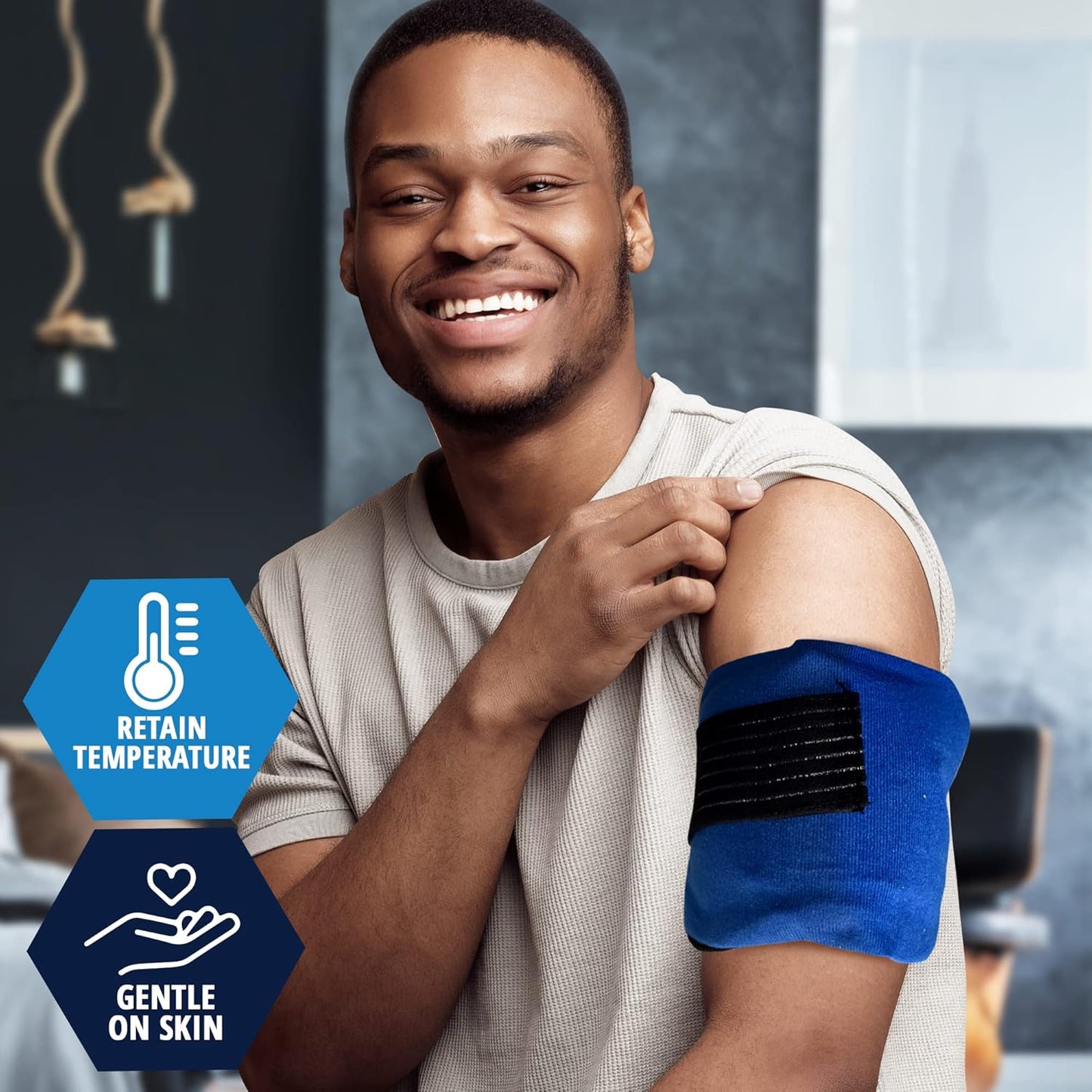 Reusable Hot & Cold Gel Pack with Adjustable Therapy Belt (2 Pack)
