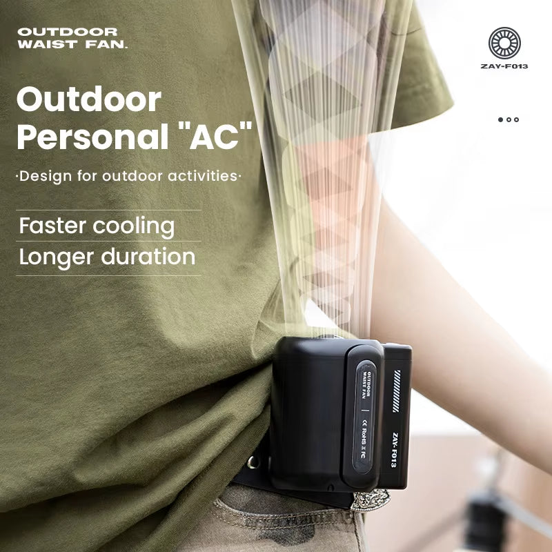 Leafless Hanging Waist Fans under Shirt Fan Portable USB Charging Mini Clip on Waist Electric Fan Outdoor Camping Cooling Device