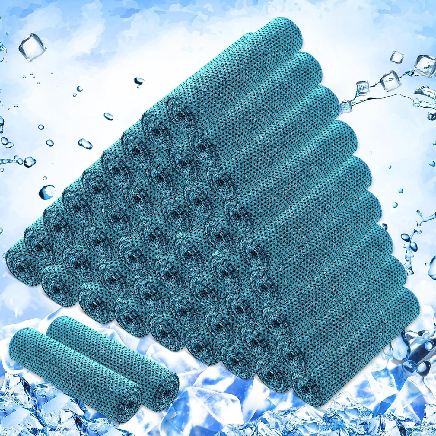 50 Pack Cooling Towels, 40"X12" Yoga Towels Ice Breathable Soft Chilly Sweat Rag Microfiber Workout Rags for Neck and Face for Gym Golf Sport Running