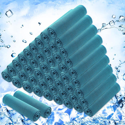 50 Pack Cooling Towels, 40"X12" Yoga Towels Ice Breathable Soft Chilly Sweat Rag Microfiber Workout Rags for Neck and Face for Gym Golf Sport Running