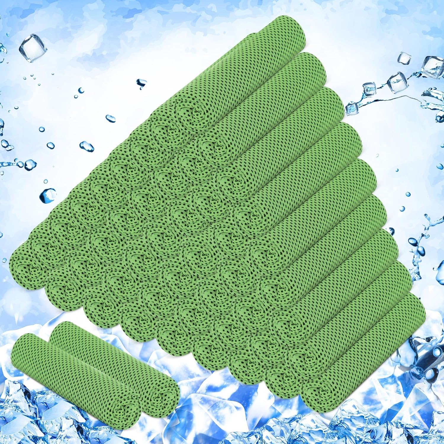 50 Pack Cooling Towels, 40"X12" Yoga Towels Ice Breathable Soft Chilly Sweat Rag Microfiber Workout Rags for Neck and Face for Gym Golf Sport Running