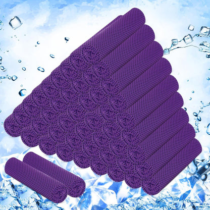 50 Pack Cooling Towels, 40"X12" Yoga Towels Ice Breathable Soft Chilly Sweat Rag Microfiber Workout Rags for Neck and Face for Gym Golf Sport Running