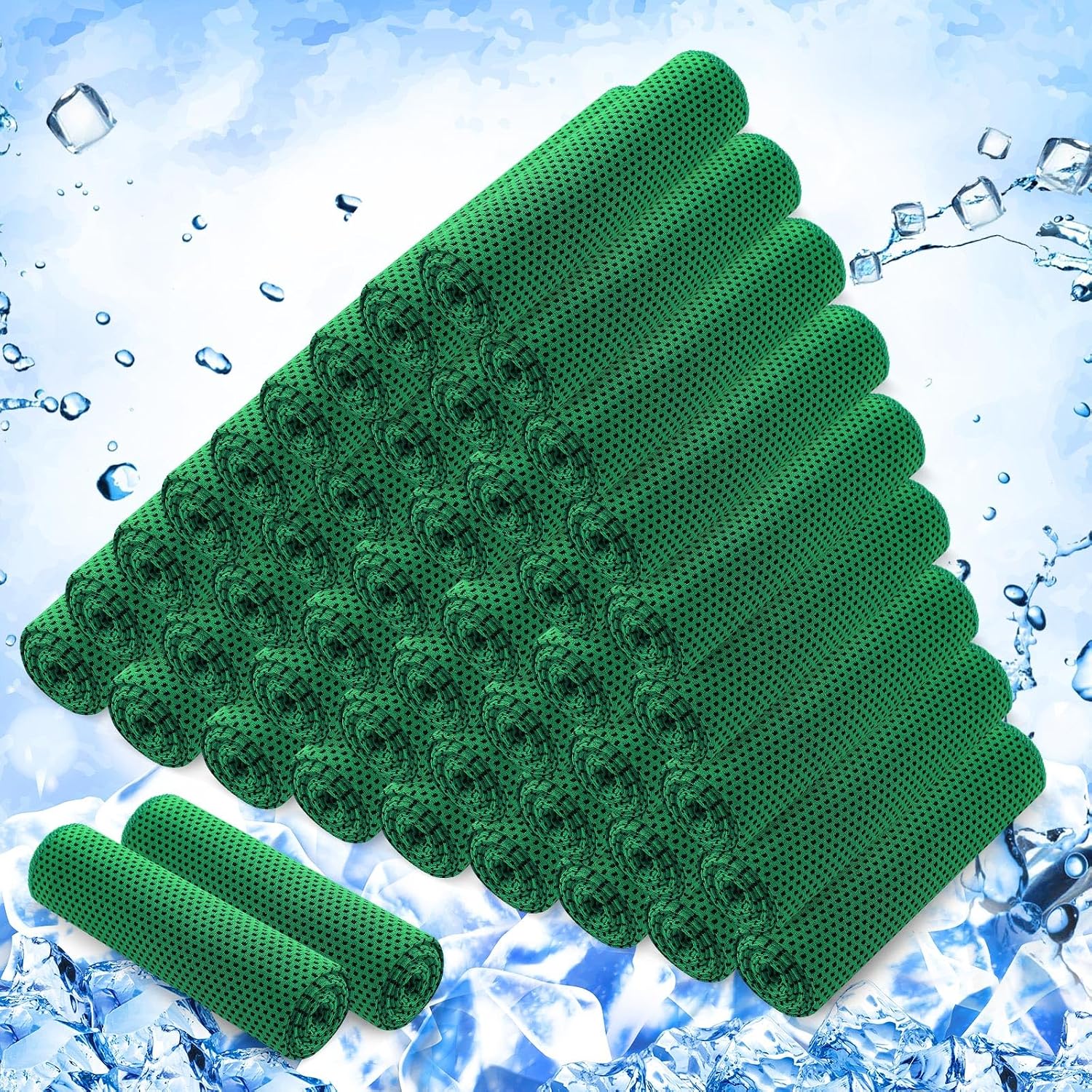 50 Pack Cooling Towels, 40"X12" Yoga Towels Ice Breathable Soft Chilly Sweat Rag Microfiber Workout Rags for Neck and Face for Gym Golf Sport Running