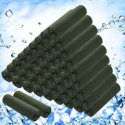 50 Pack Cooling Towels, 40"X12" Yoga Towels Ice Breathable Soft Chilly Sweat Rag Microfiber Workout Rags for Neck and Face for Gym Golf Sport Running