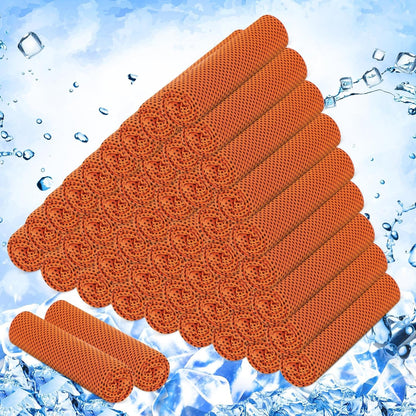 50 Pack Cooling Towels, 40"X12" Yoga Towels Ice Breathable Soft Chilly Sweat Rag Microfiber Workout Rags for Neck and Face for Gym Golf Sport Running