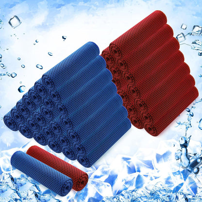50 Pack Cooling Towels, 40"X12" Yoga Towels Ice Breathable Soft Chilly Sweat Rag Microfiber Workout Rags for Neck and Face for Gym Golf Sport Running