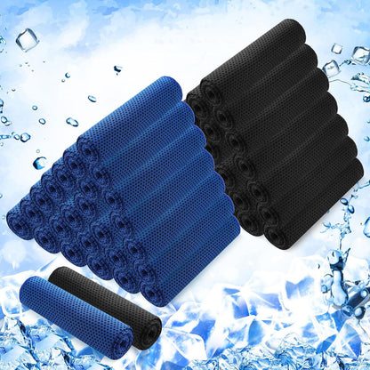 50 Pack Cooling Towels, 40"X12" Yoga Towels Ice Breathable Soft Chilly Sweat Rag Microfiber Workout Rags for Neck and Face for Gym Golf Sport Running