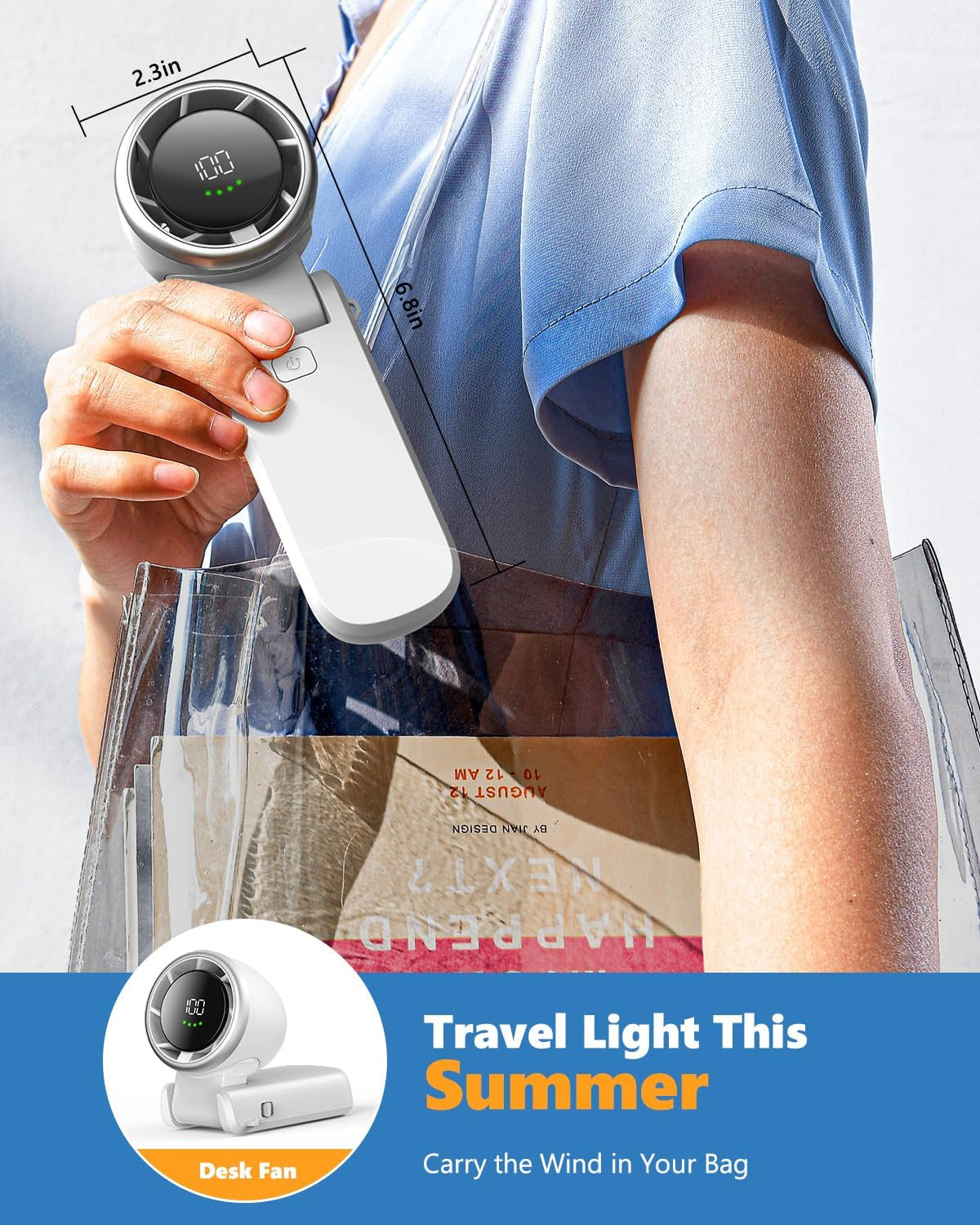 TurboFan Pro™ | Portable Handheld Turbo Fan with 100-Speed Control & 5000mAh Battery