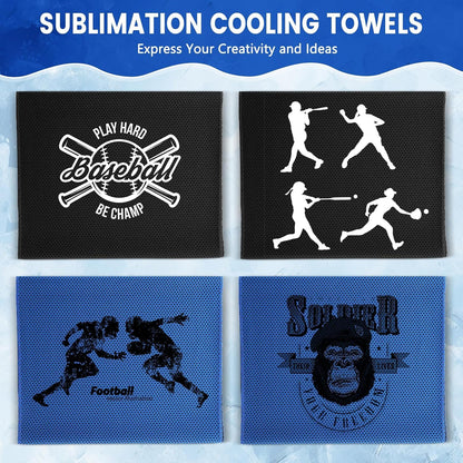 50 Pack Cooling Towels, 40"X12" Yoga Towels Ice Breathable Soft Chilly Sweat Rag Microfiber Workout Rags for Neck and Face for Gym Golf Sport Running