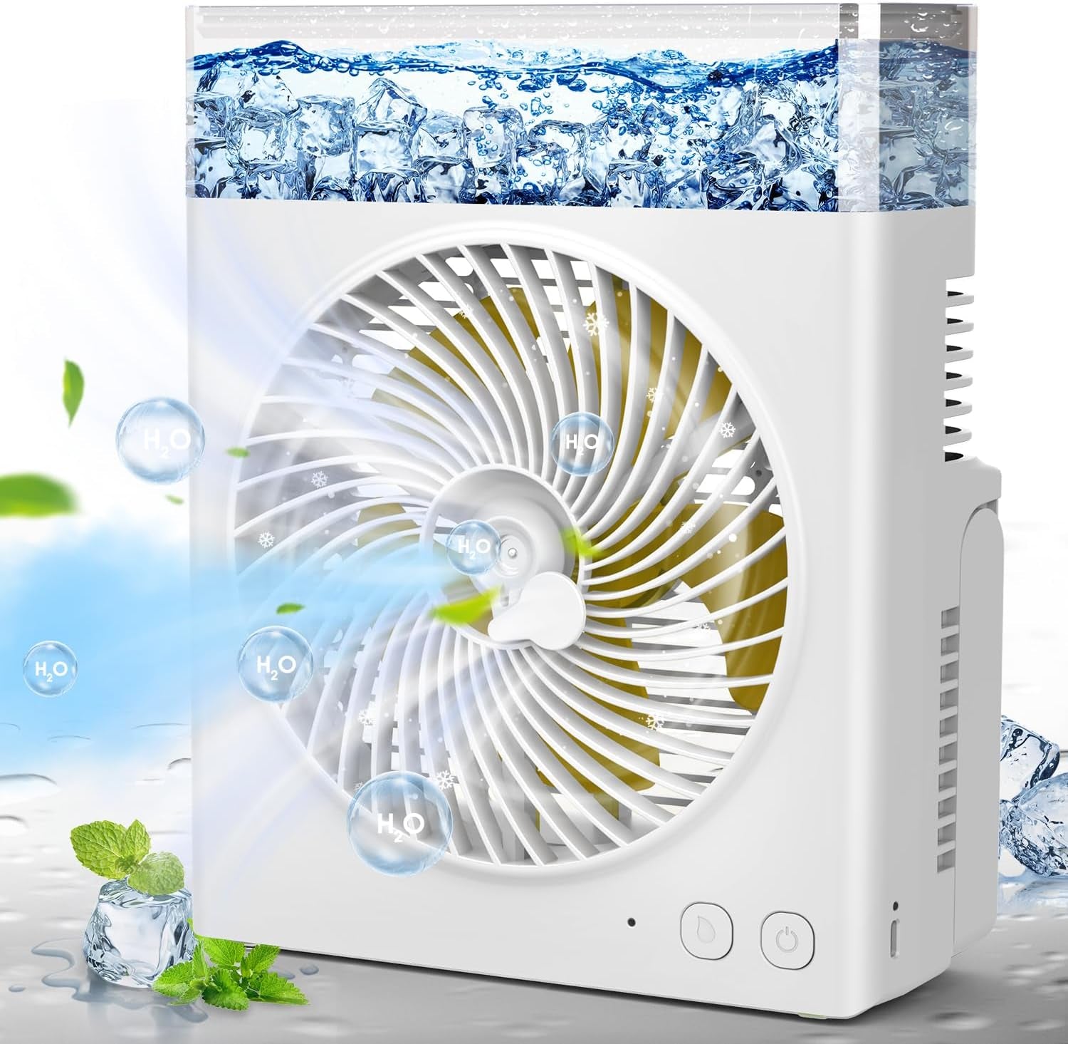 Misting Fan Portable, 16000Mah 8-Inch Rechargeable Battery Operated Fan with 600Ml Water Tank, Cooling Desk Misting Fans for Outside, Perfect Quite Mist Water Spray Fans for Home Office Camping Patio