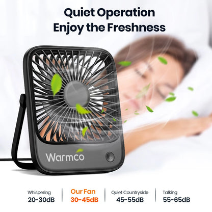 Mini USB Desk Fans Portable USB-C Desktop Cooling Fan 3-Speed Adjustable 180° Rotation Quiet Small Personal Fan for Home