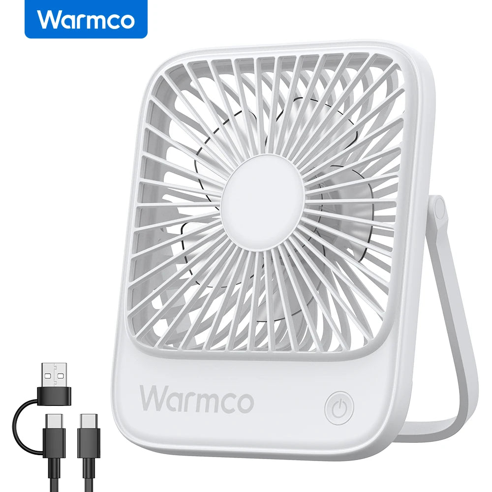 Mini USB Desk Fans Portable USB-C Desktop Cooling Fan 3-Speed Adjustable 180° Rotation Quiet Small Personal Fan for Home