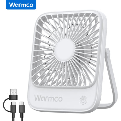 Mini USB Desk Fans Portable USB-C Desktop Cooling Fan 3-Speed Adjustable 180° Rotation Quiet Small Personal Fan for Home